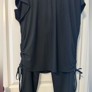 Elegant Black Ruched Outfit